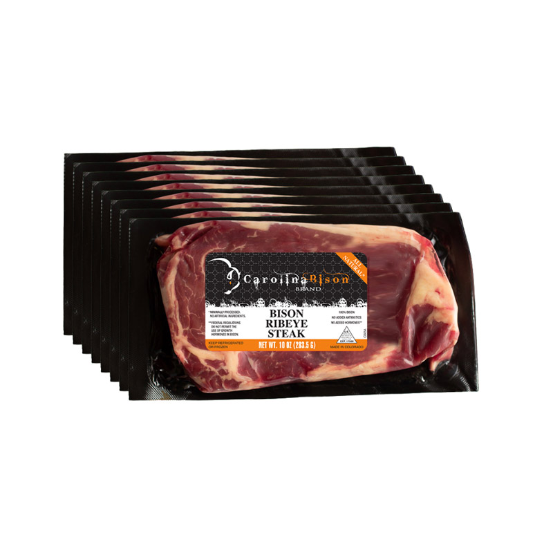Bison Ribeye Steak 8 Pack Bundle